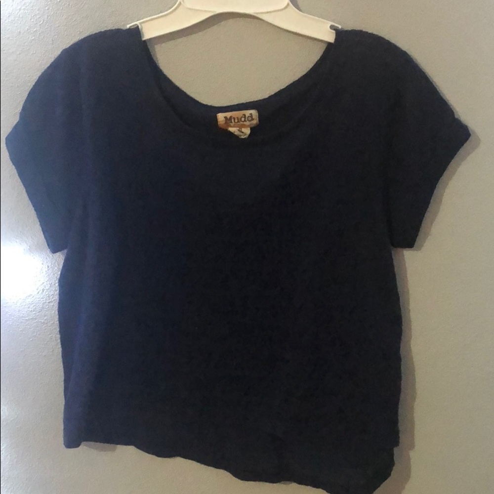 Blue Lace Crop Top